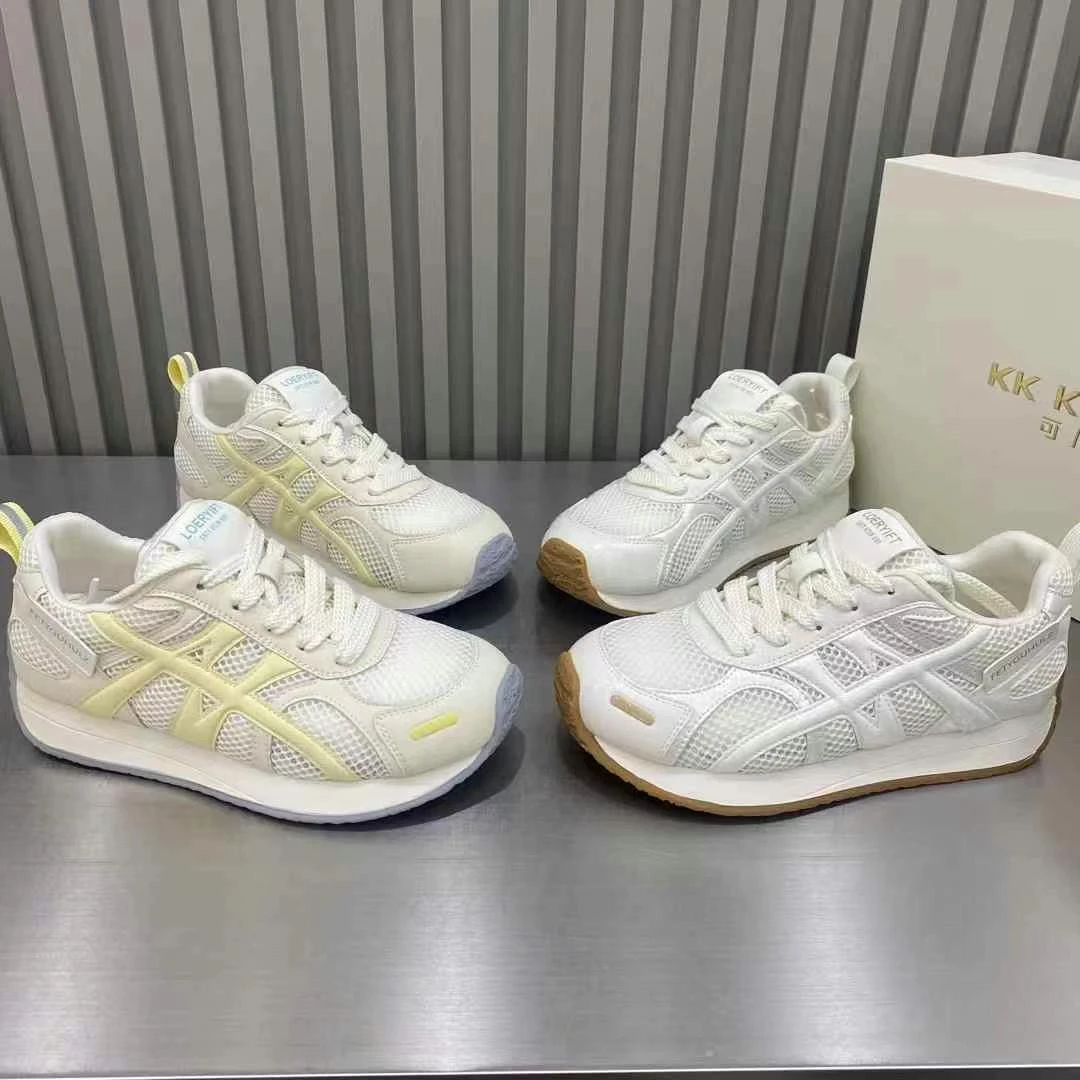 2025夏季网面透气厚底阿甘鞋女时尚百搭休闲轻便运动老爹鞋ins潮