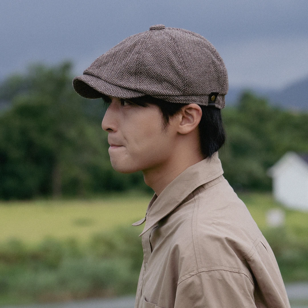 CHUNCC前进帽复古英伦鸭舌帽画家帽子男潮流贝雷帽日系简约八角帽