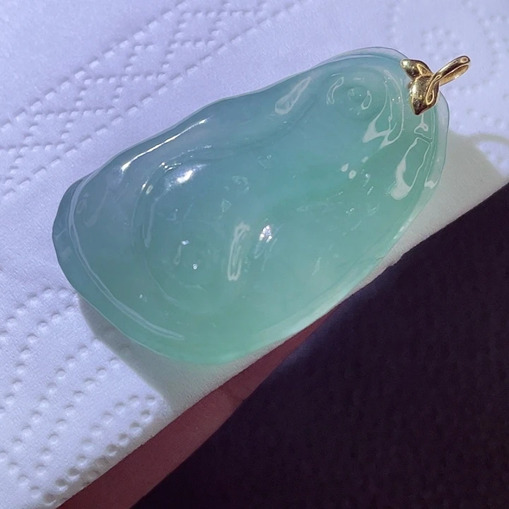颈饰18K金镶嵌翡翠翡翠