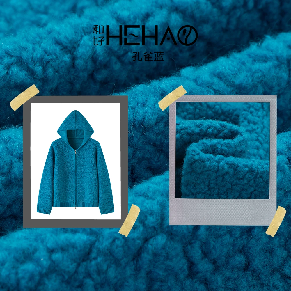 100%绵羊毛秋冬韩版显瘦时尚百搭圈圈毛长袖拉链外套57109