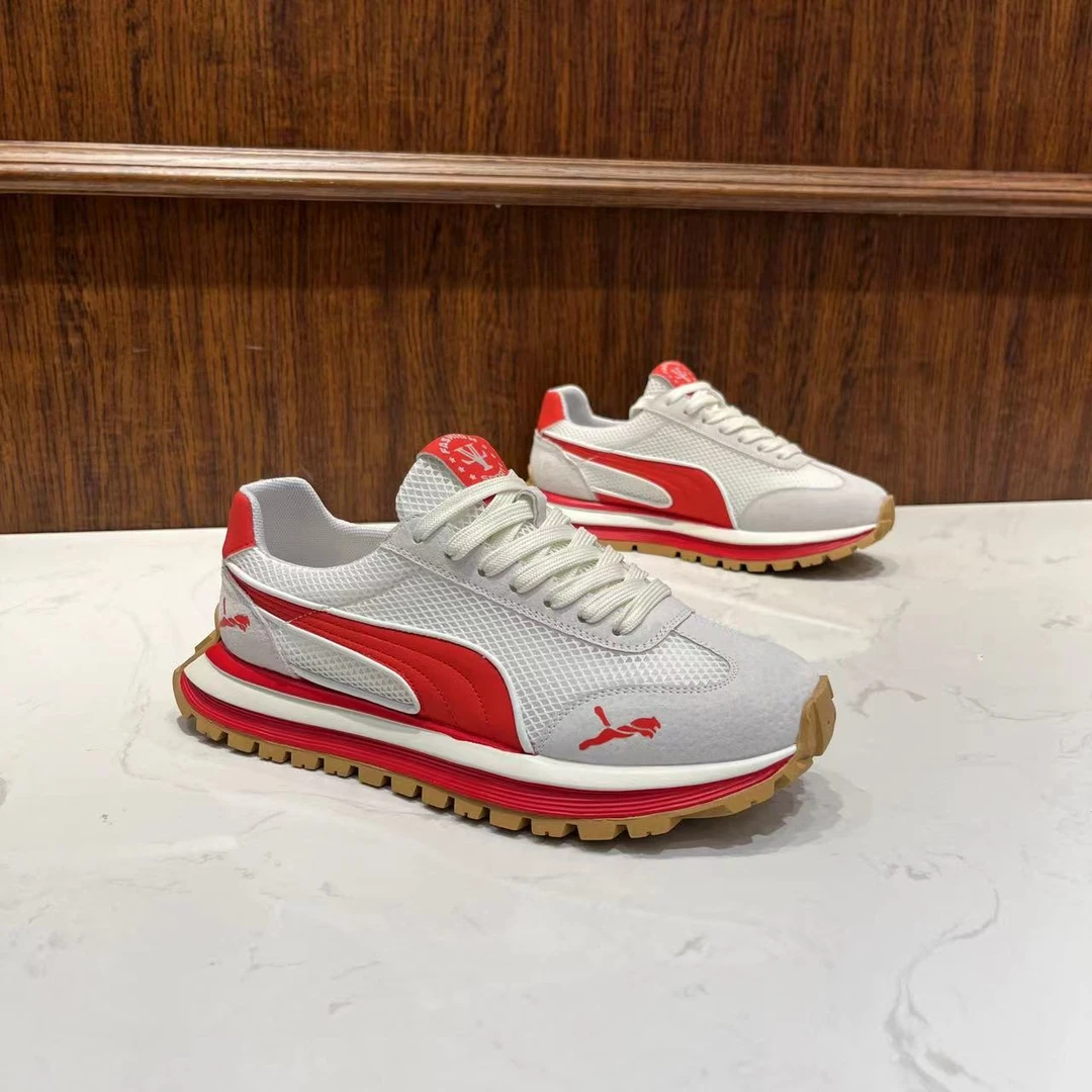 男鞋2025夏季新款透气休闲鞋时尚厚底舒适百搭拼色低帮轻奢阿甘鞋