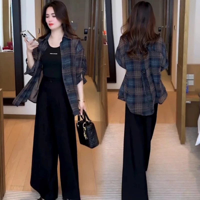 欧货格子防晒衣衬衫女2025春夏新款薄款休闲开衫外搭披肩长袖上衣