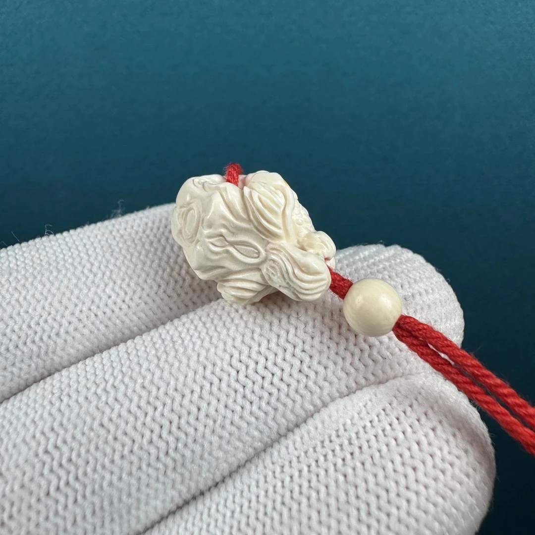 D88-36天然猛犸牙虎头三通约13.5*18.5mm支持鉴定假一罚十