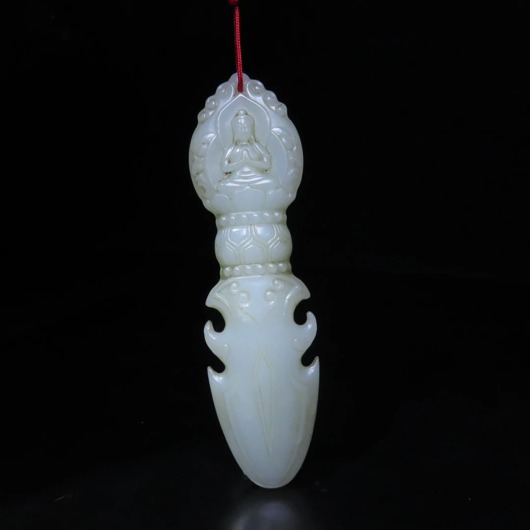 清代佛教玉柄形饰/MZ507668/和田玉/民族文物