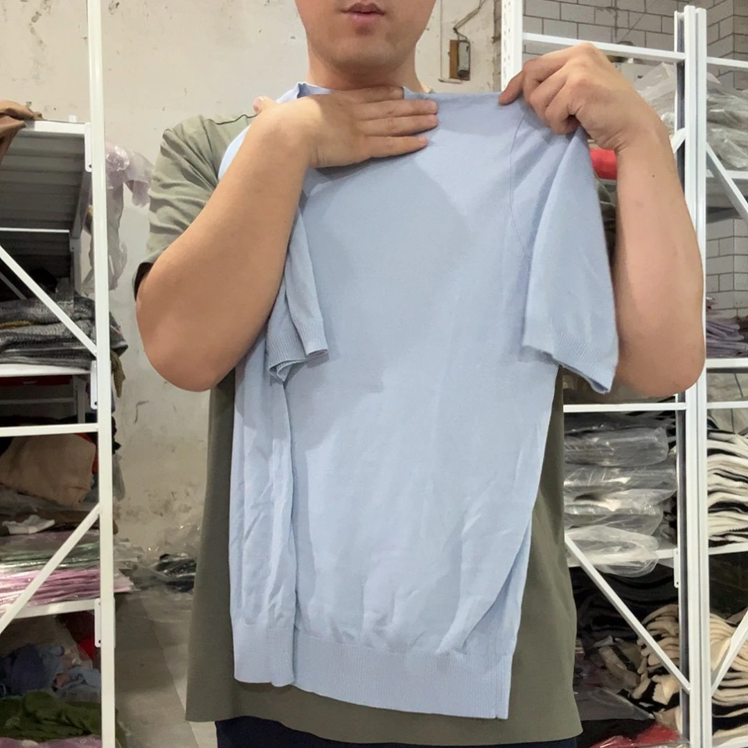 蓝色精纺天丝字母刺绣140斤