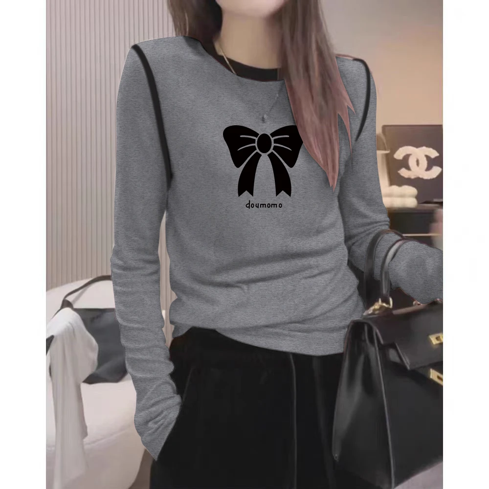 秋冬大码胖mm纯欲风辣妹修身显瘦长袖T恤女士德绒保暖打底衫内搭