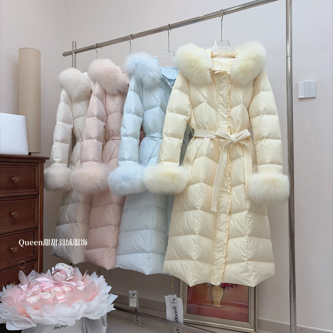 【新年限定】一衣多种穿法帽子真狐狸毛可拆90绒子新羽绒服收腰显瘦