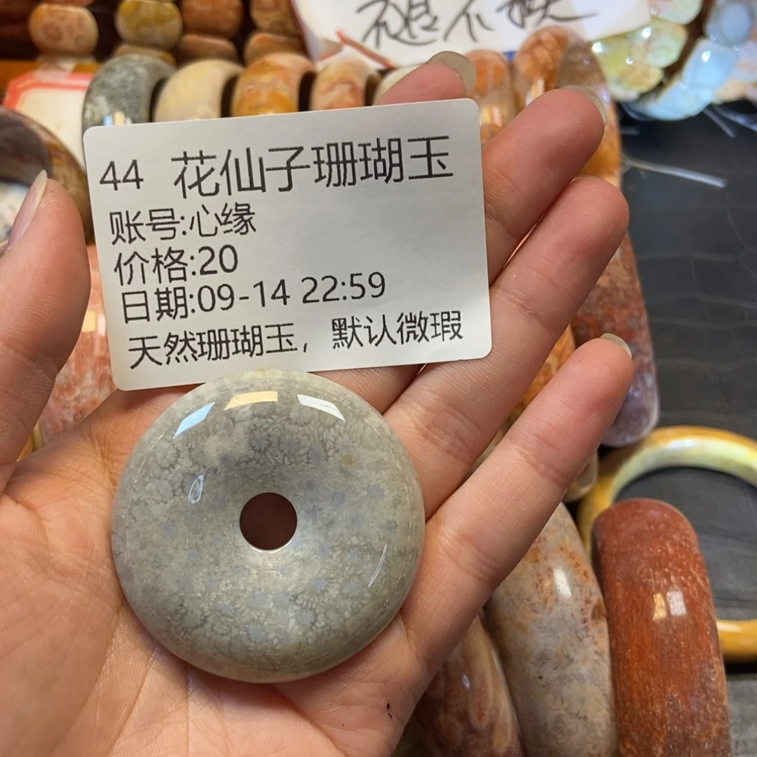 心***缘未镶嵌硅化珊瑚（珊瑚玉）珠宝半成品44