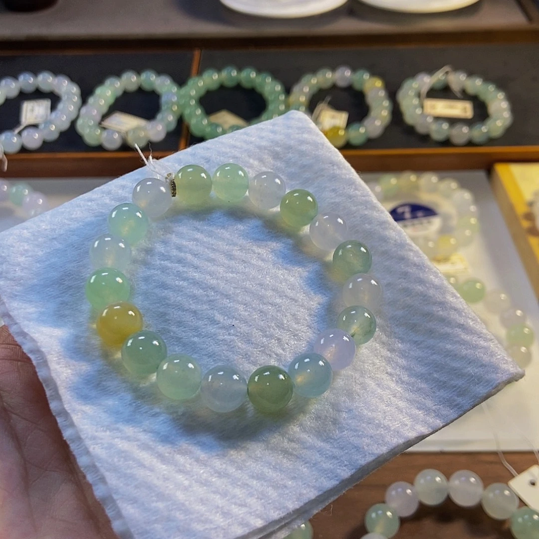 定制翡翠未镶嵌翡翠手串卡9.8
