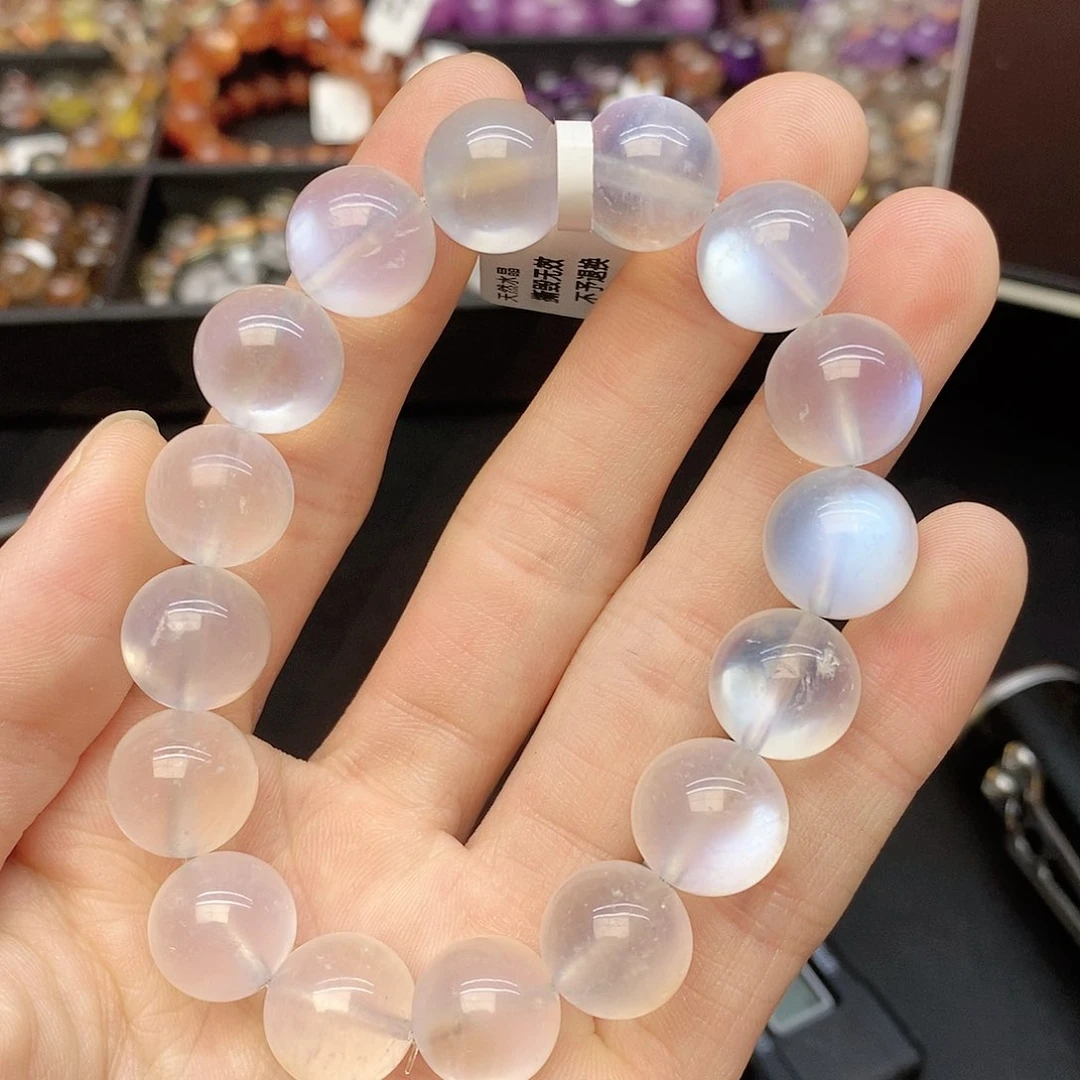 月光石手链未镶嵌用****37蓝月光13mm