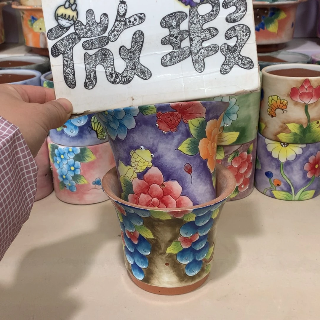 福利花盆，手绘瑕疵