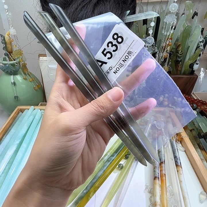 蛇纹石玉发饰未镶嵌啊*