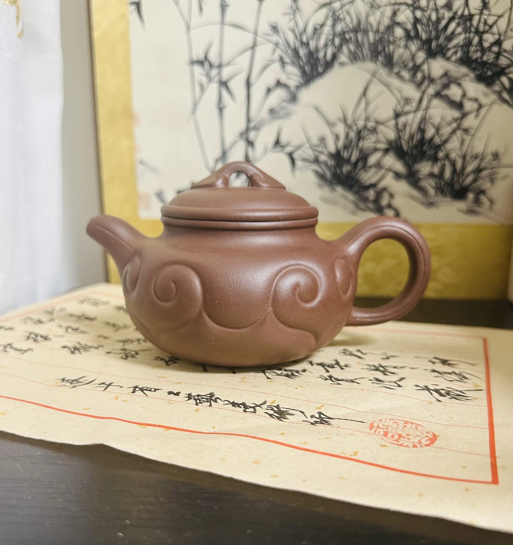 喀左原矿紫砂仿古如意壶
