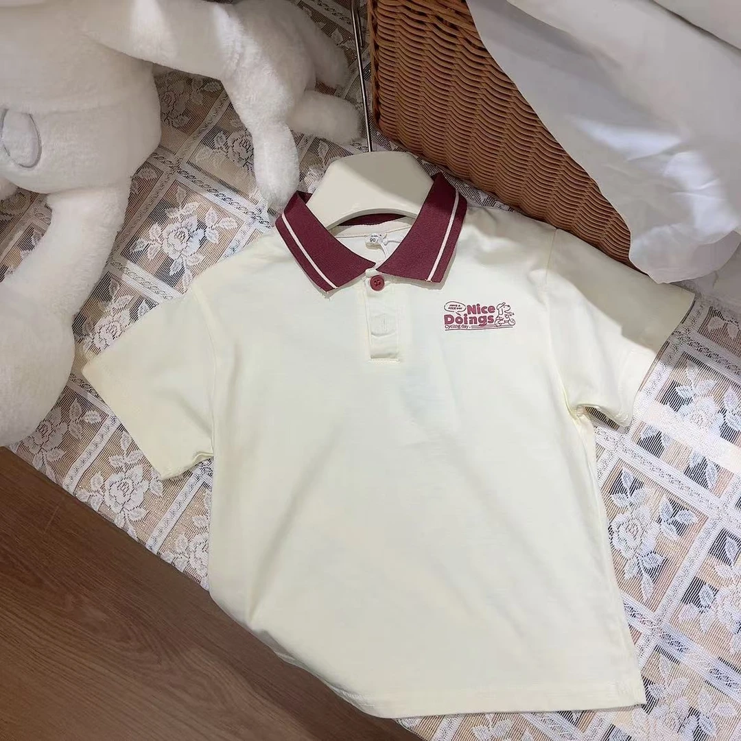 F4-7。005 橘子家百搭时尚短袖男T恤拼色POLO衫休闲风