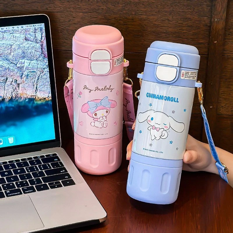保温杯儿童新款三丽鸥女孩库洛米吸管水杯
