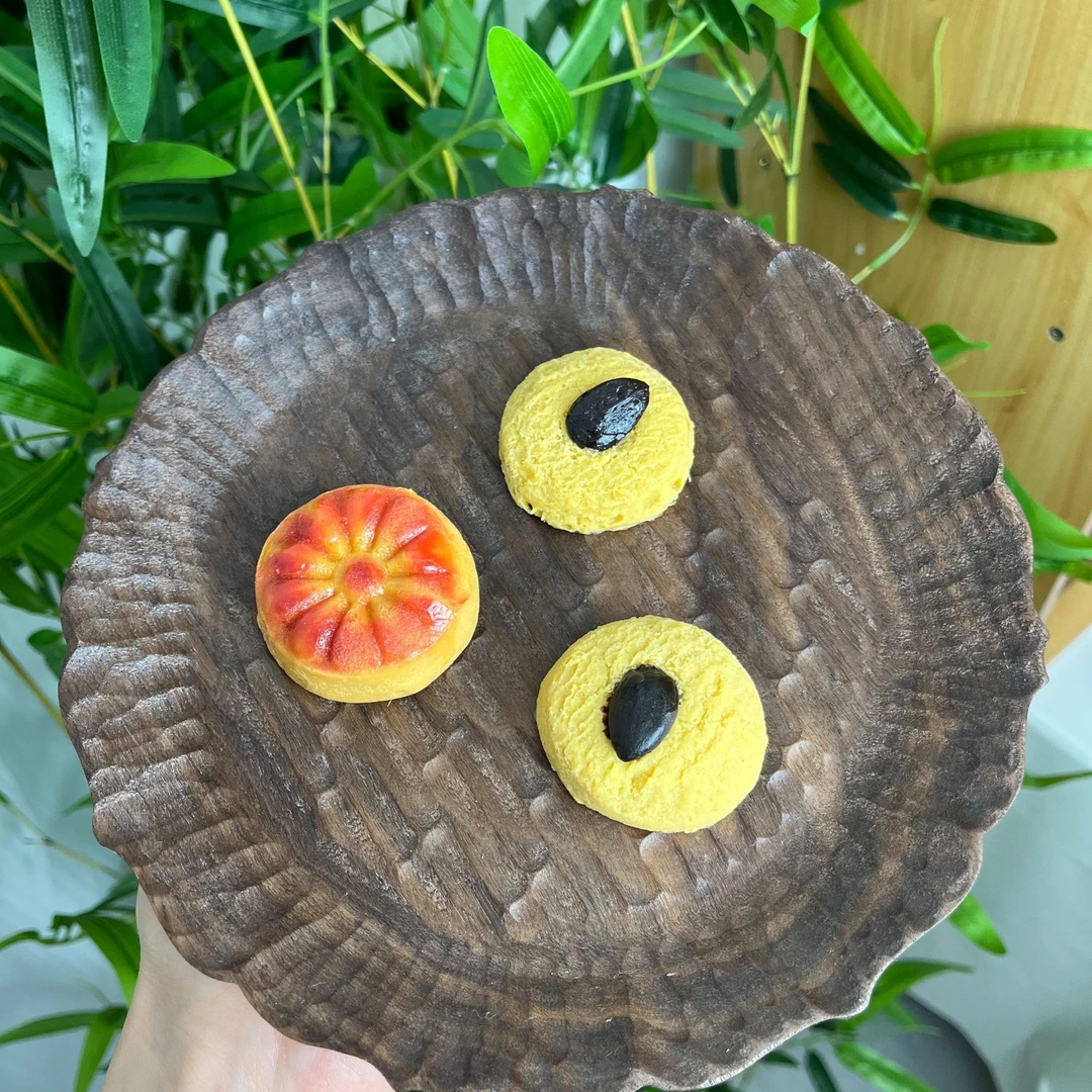 莲花盘黑胡桃茶盘点心盘家用水果托盘纯手工雕刻