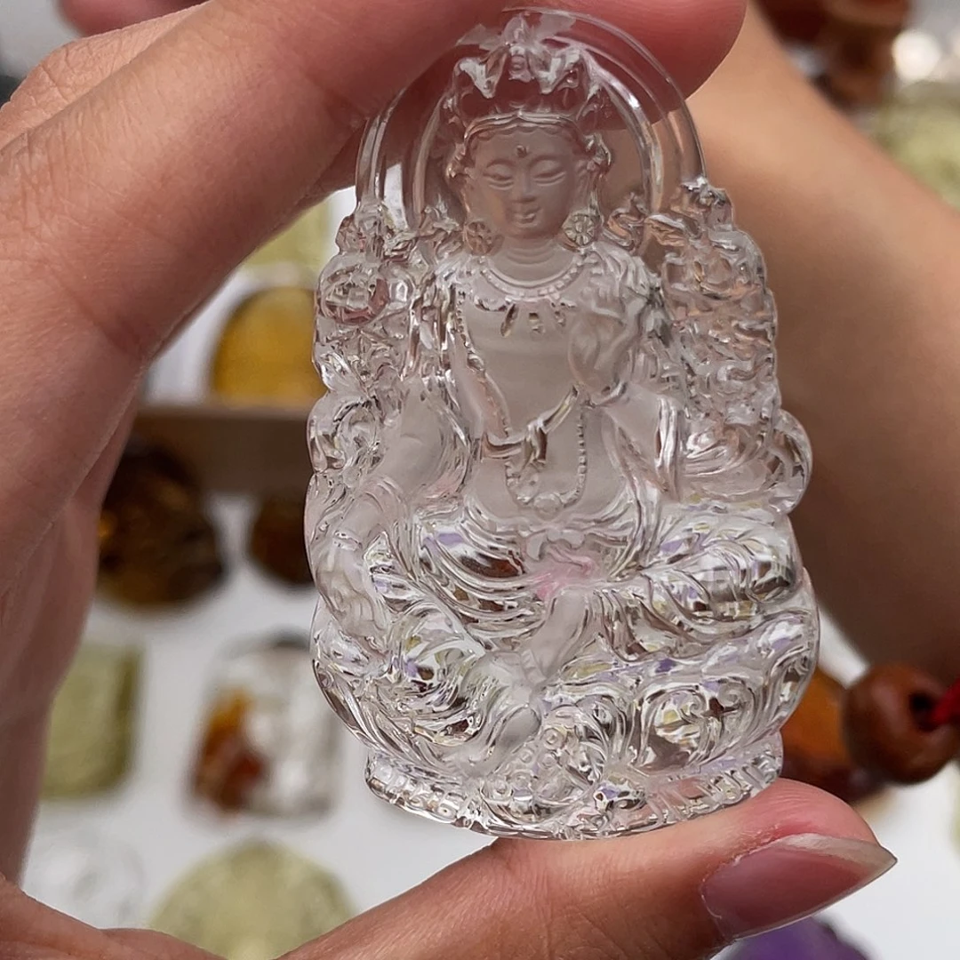 颈饰水晶未镶嵌定制吊坠白水晶度母观音