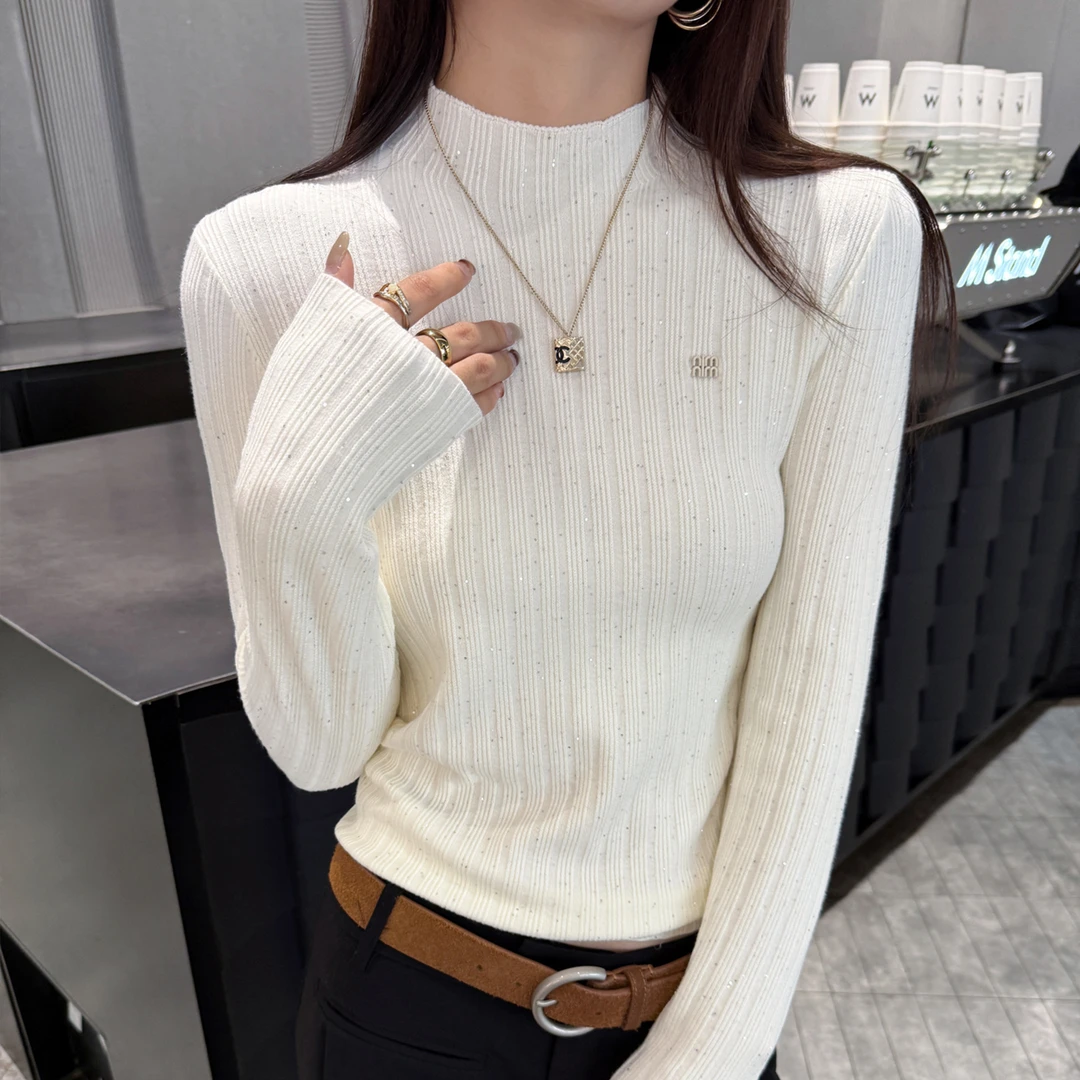 2025秋冬新款慵懒高级上衣半高领针织打底衫毛衣女内搭