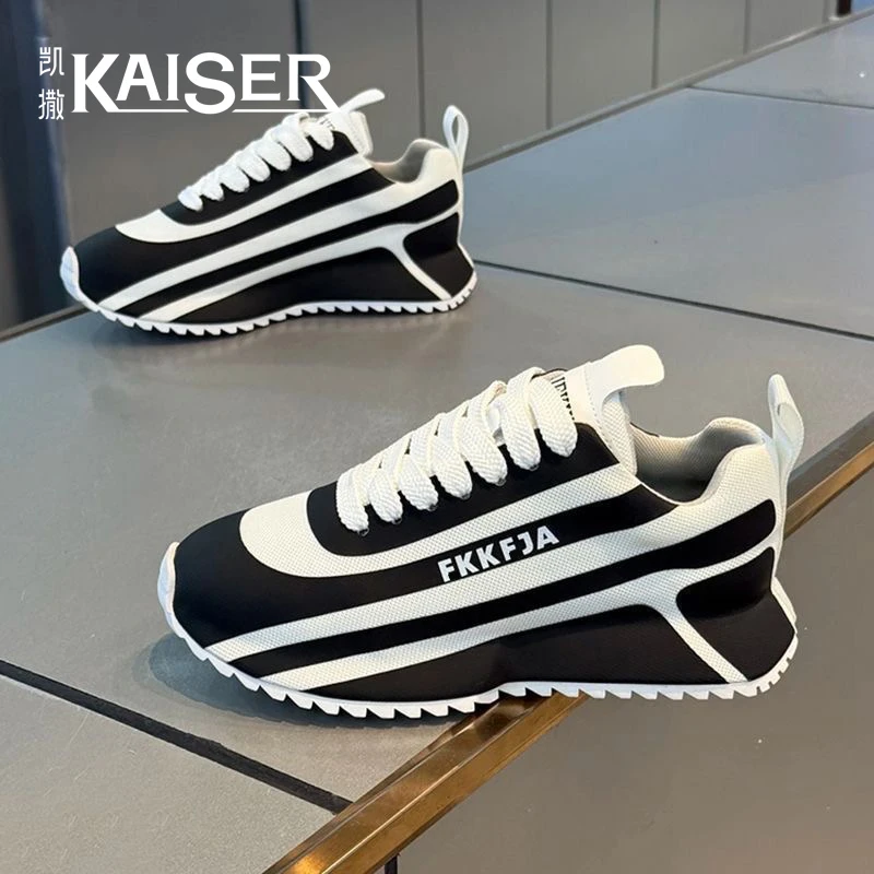 凯撒男鞋冬季透气新款运动鞋子男款厚底老爹鞋时尚百搭休闲鞋QG70