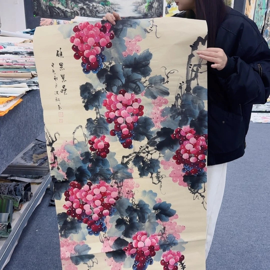 国画作品小姐姐放漏中