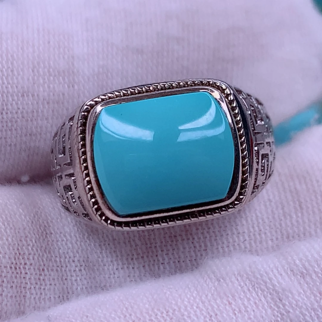 绿松石挂件银S925镶嵌