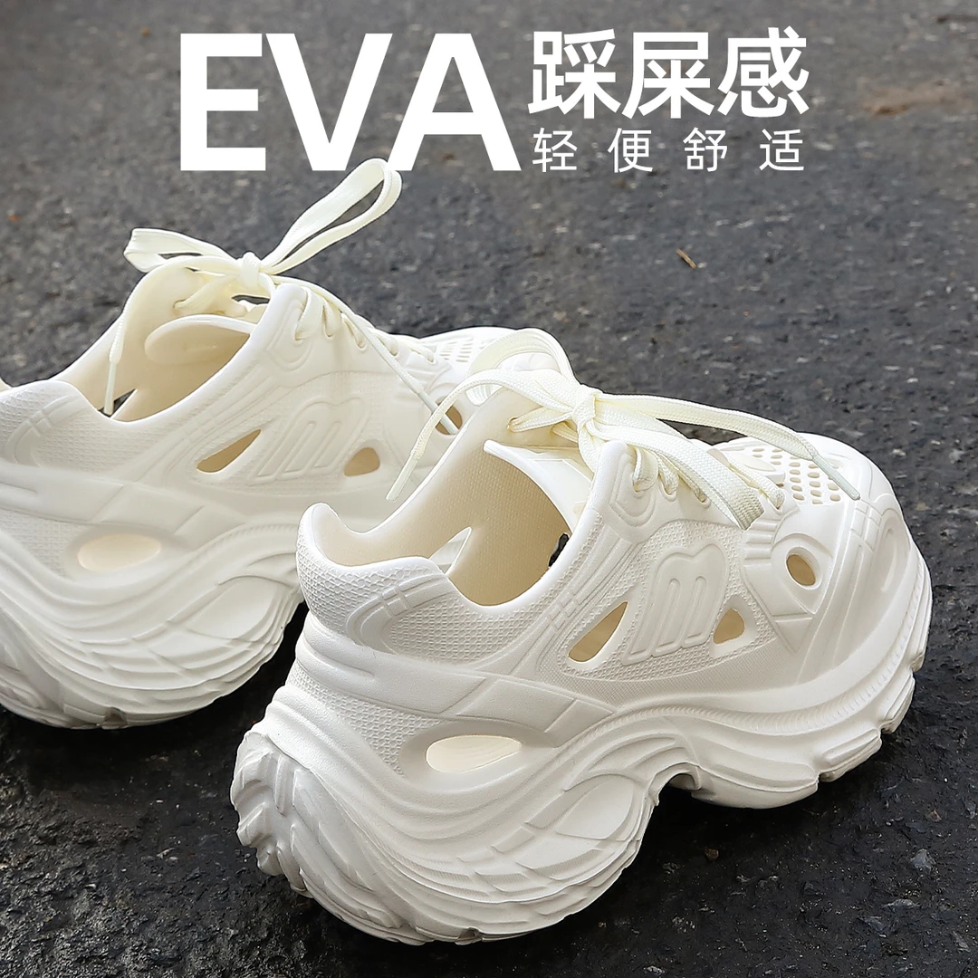 厚底洞洞鞋男款夏季时尚绑带2025新款开车运动耐磨踩屎感凉拖外穿