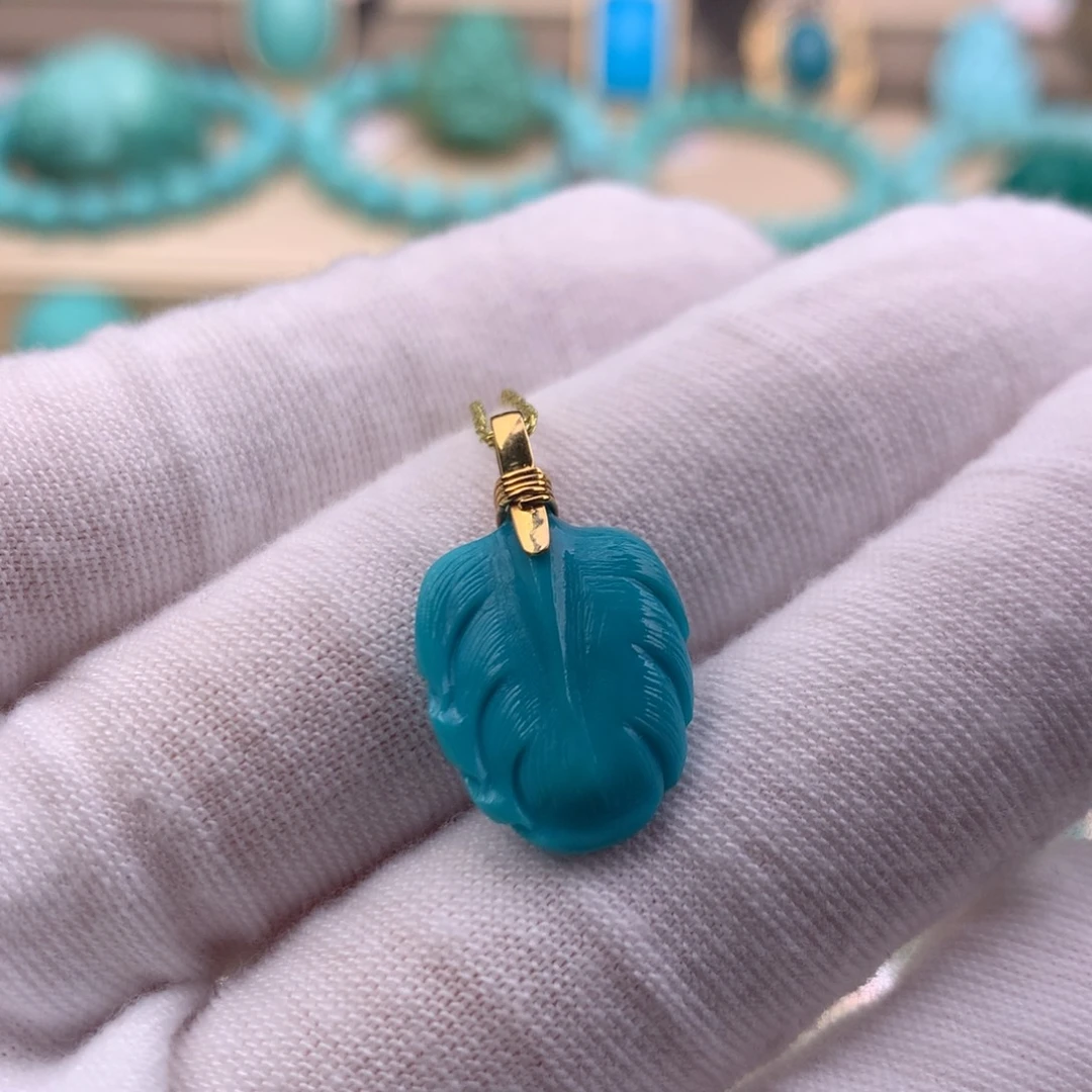 绿松石18K金镶嵌珠宝奇石