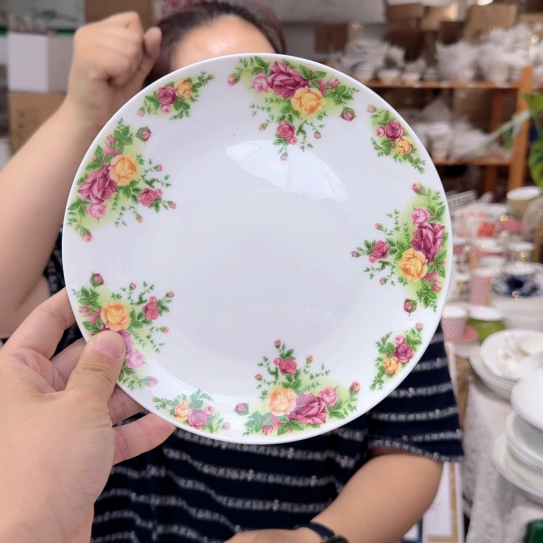 骨瓷骨瓷8英寸20cm平盘一只外贸骨瓷