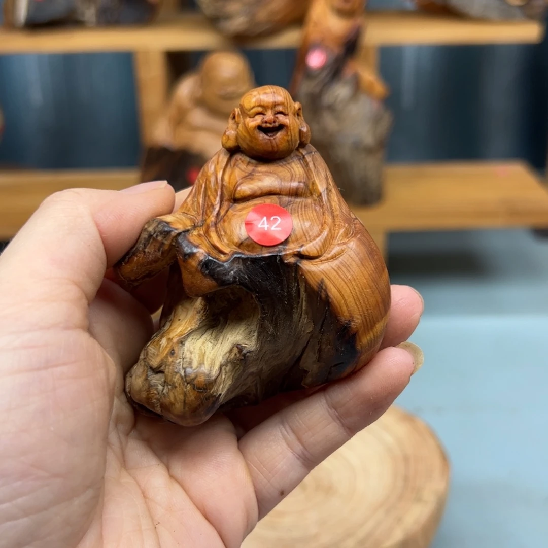 周***木崖柏木摆件手把件，