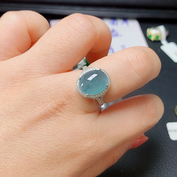 银S925镶嵌戒指翡翠