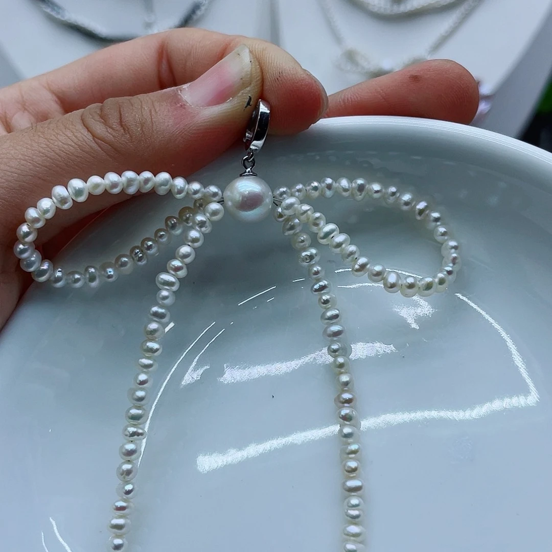 颈饰银S925镶嵌淡水珍珠