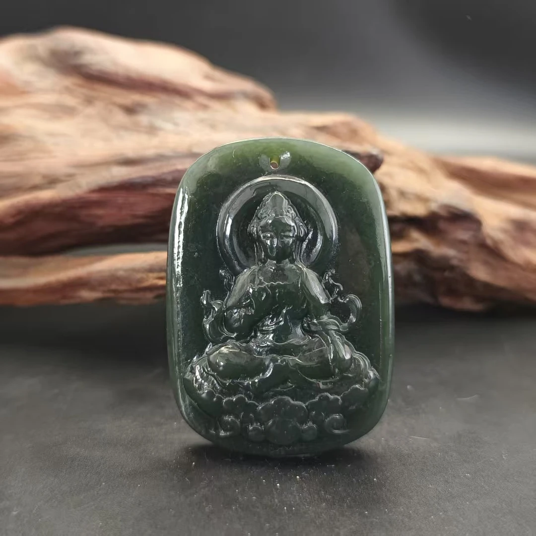 Q和田玉观音吊坠0039