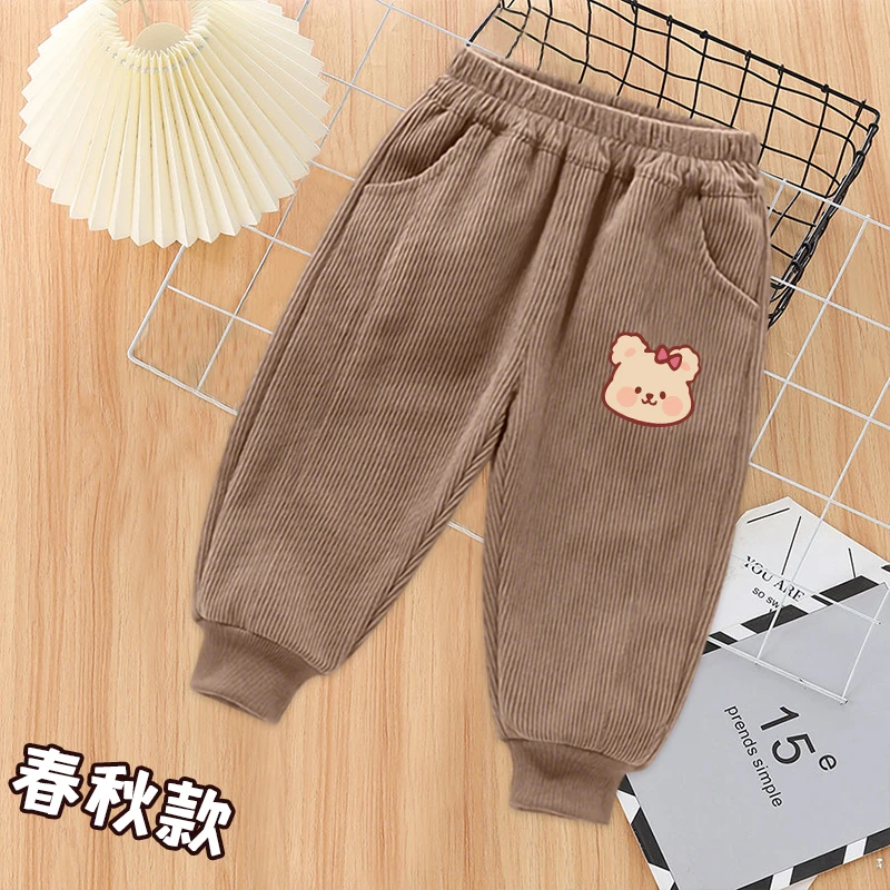 2025新款韩系女童春秋季休闲运动裤中大童时尚百搭儿童灯芯绒束脚