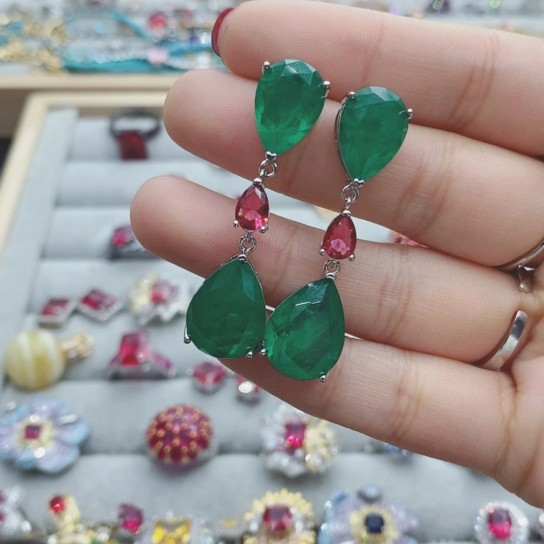 【闪购商品】托帕石耳饰银S925镶嵌