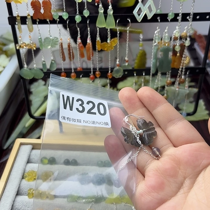 蛇纹石玉合金发饰阿****