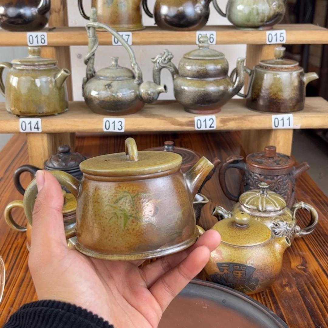 160cc白泥彩填柴烧汉瓦，古法传承裸坯柴烧