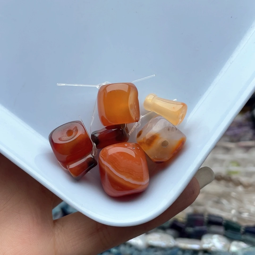 玛瑙/玉髓未镶嵌珠宝半成品三套11-12玛瑙三通