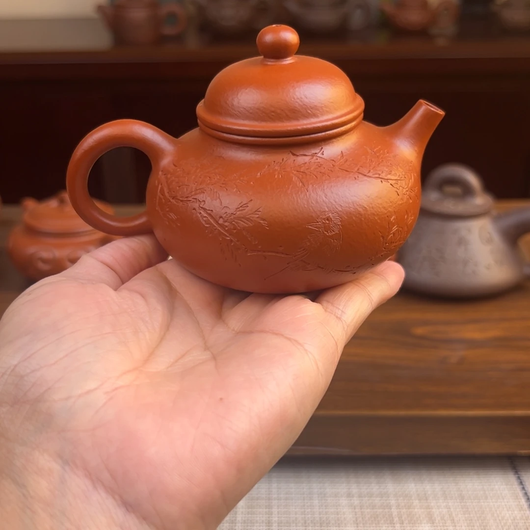 茶壶紫砂朱泥容天全手150cc
