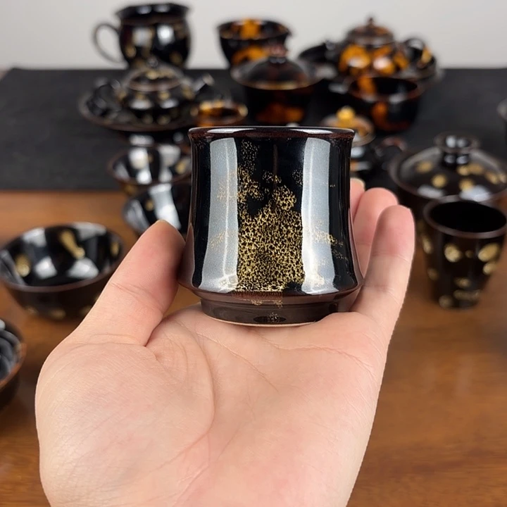 瓷洒彩鹧鸪斑马蹄闻香杯