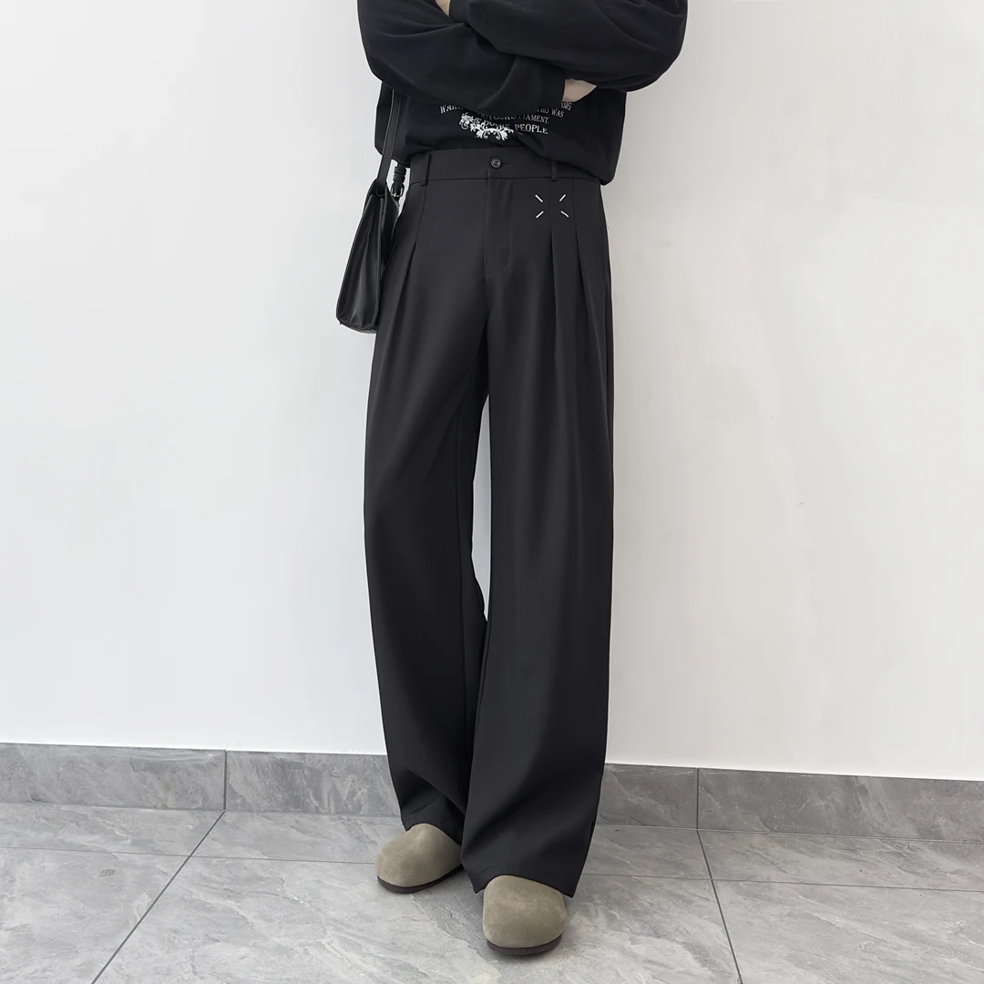 宽松直筒阔腿裤男休闲裤2026春季新款vibe长裤男显瘦垂感西装裤男