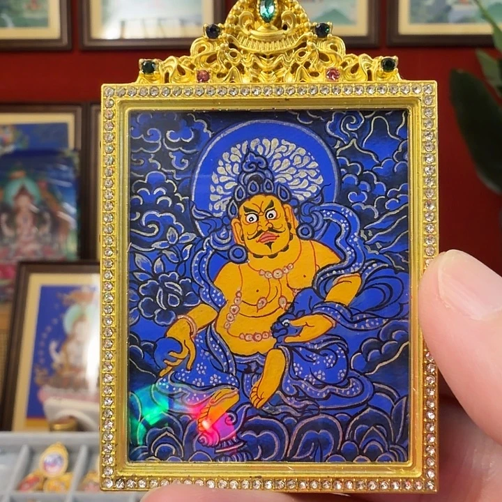 吊坠黄C -热贡纯手绘_毛毛