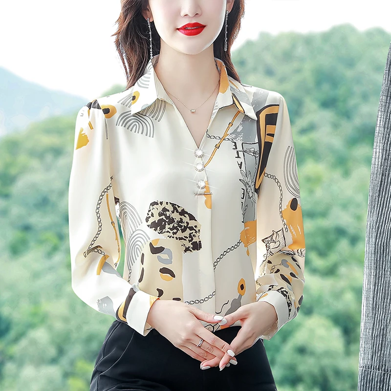 雪纺衬衫女士装早春秋2025年新款爆款大码小个子洋气上衣长袖衬衣