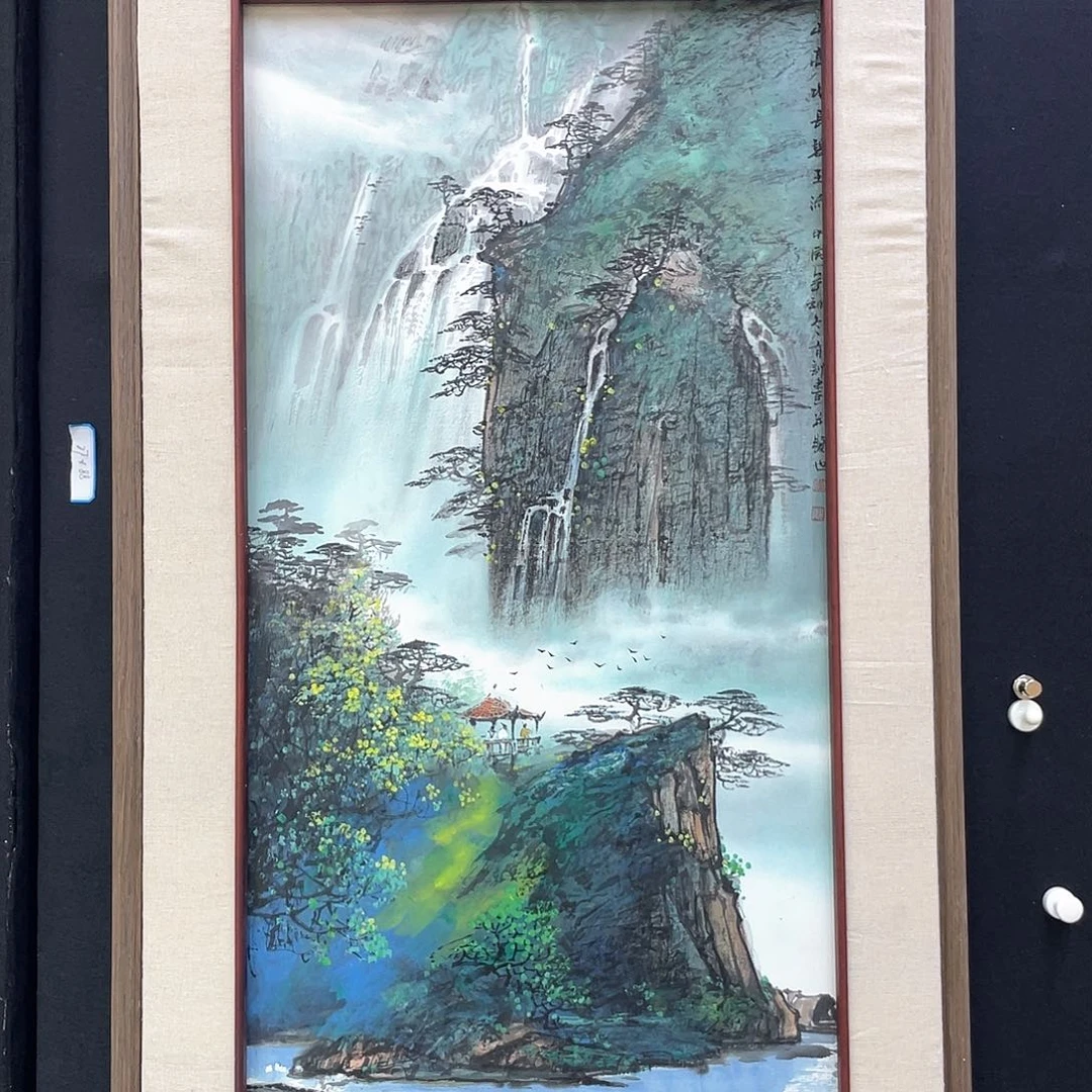 国画手绘国画，重彩山水，李有训，画心