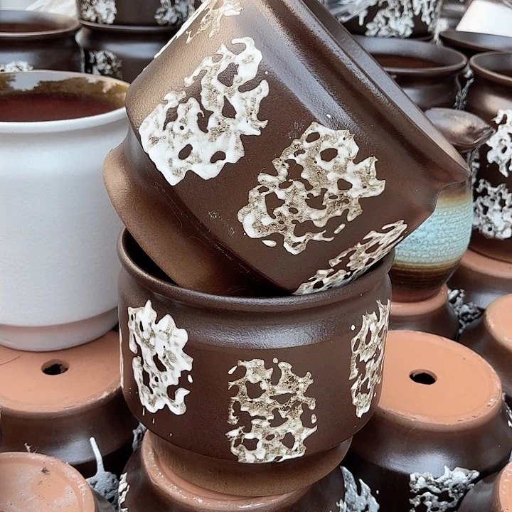 紫砂茶碗侘寂风两个口径21*19