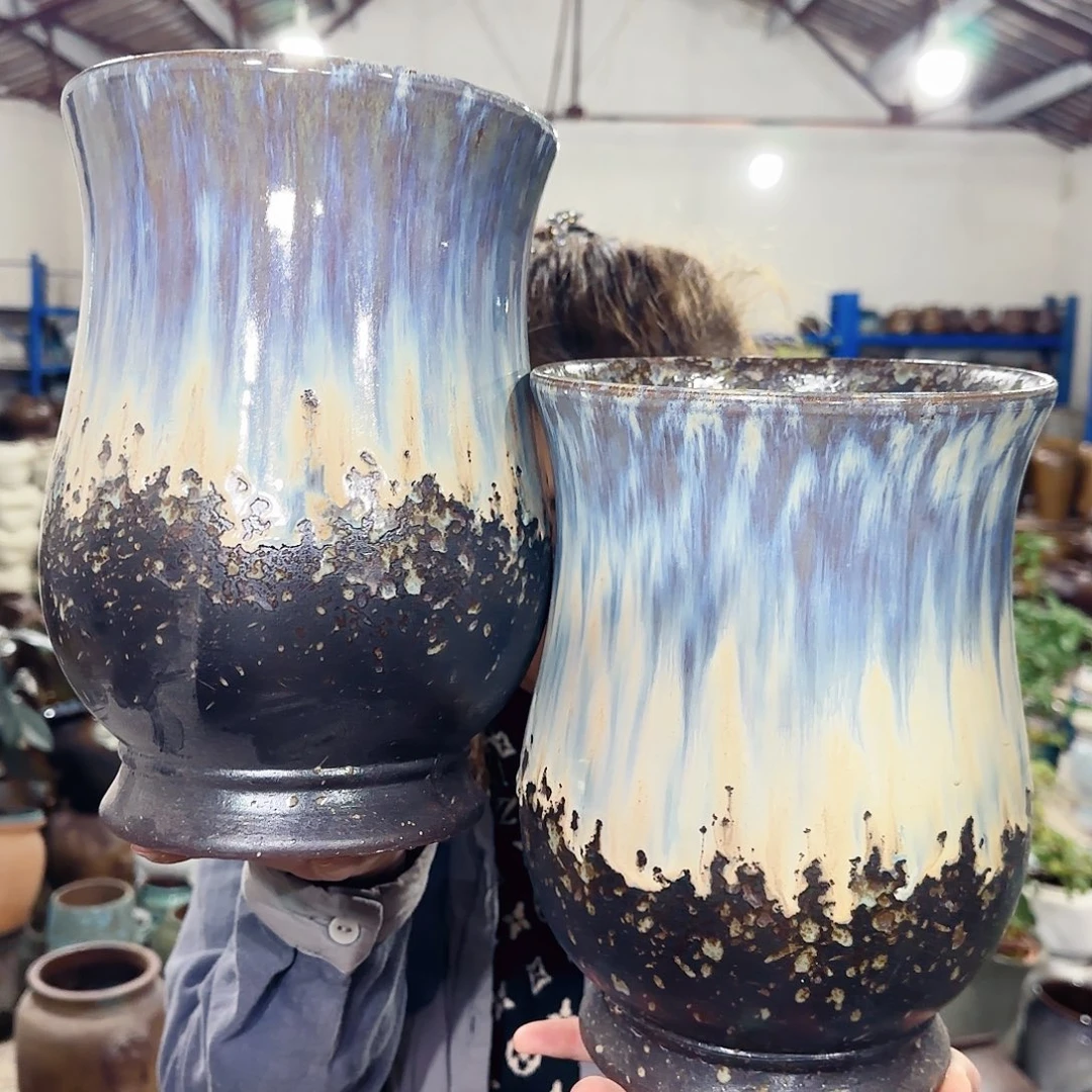 紫砂花盆高25口17