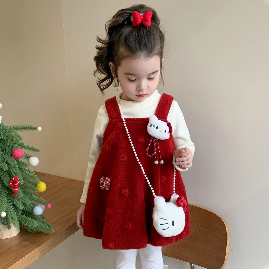 女童新年服套装儿童秋冬装新款韩版洋气女宝宝冬季连衣裙两件套潮