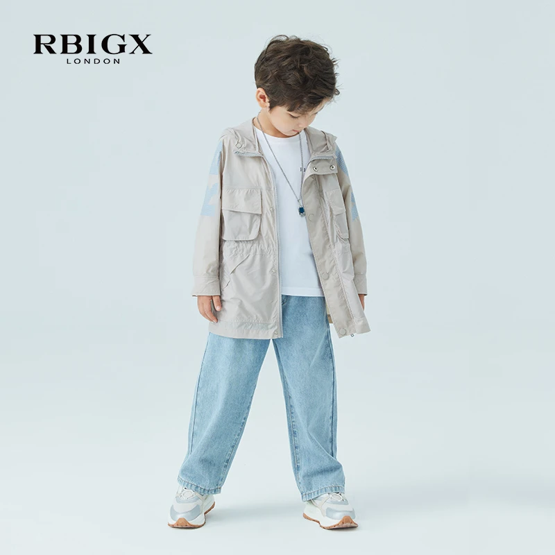 RBIGX瑞比克童装春季新款设计感休闲百搭连帽大廓型外套