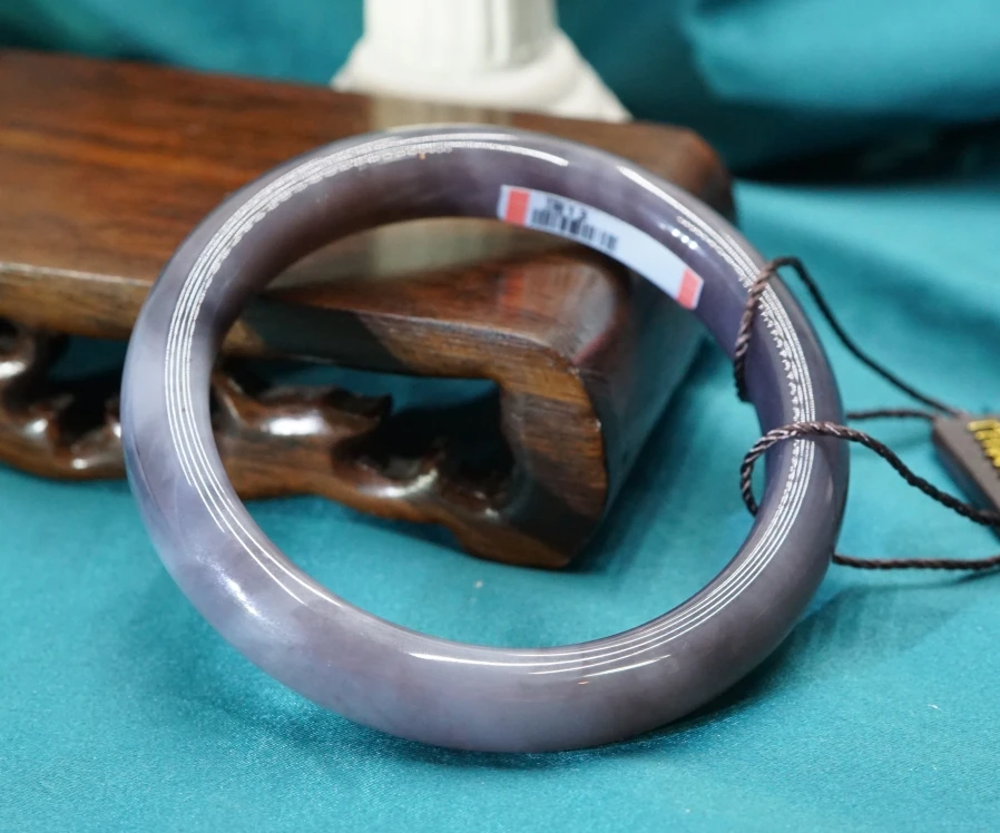 和田玉烟紫手镯 B011401