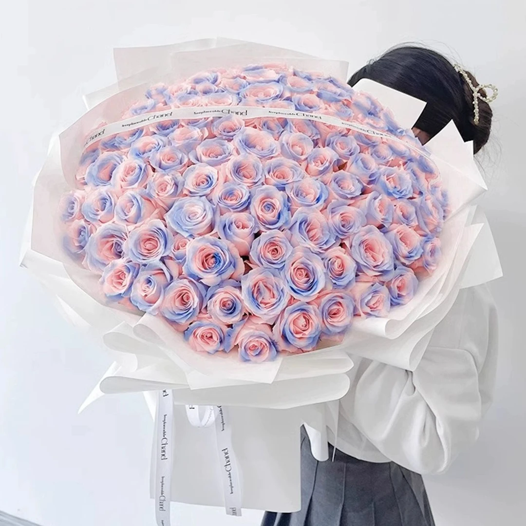 碎冰蓝玫瑰花束鲜花同城速递全国配送女友生日礼物贵阳深圳东莞店