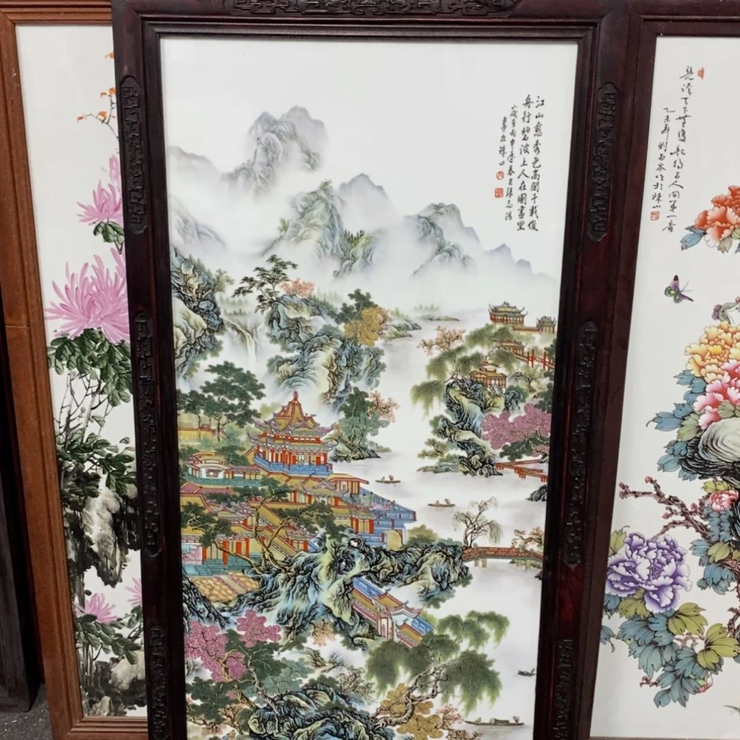 瓷片1.2*66*1景德镇瓷板画柴窑烧制